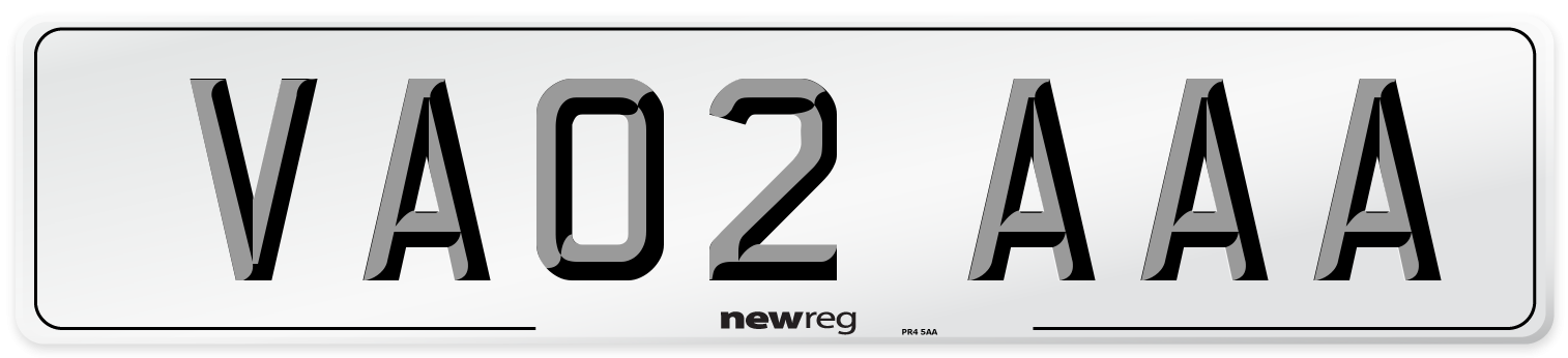 VA02 AAA Number Plate from New Reg